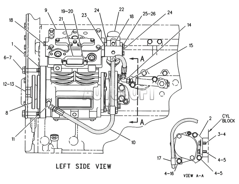 Оборудование, узлы и детали, расположенные на правой стороне двигателя
