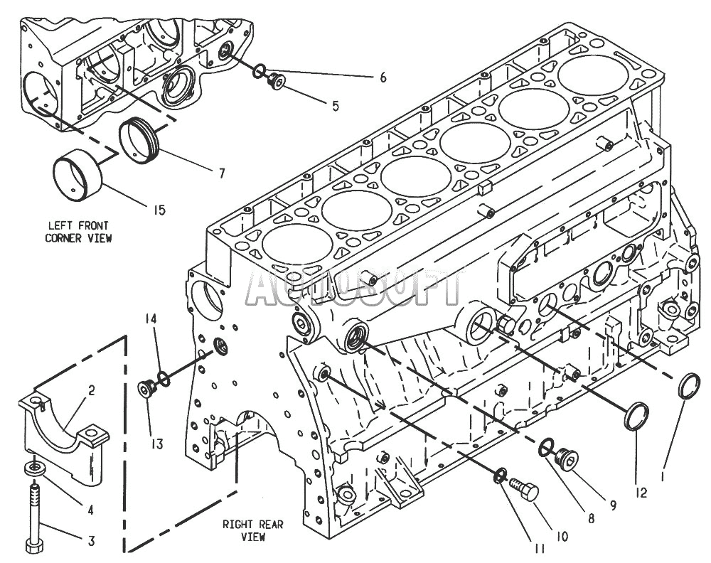 Водяные трубы и термостаты системы охлаждения двигателей с индивидуальными головками цилиндров