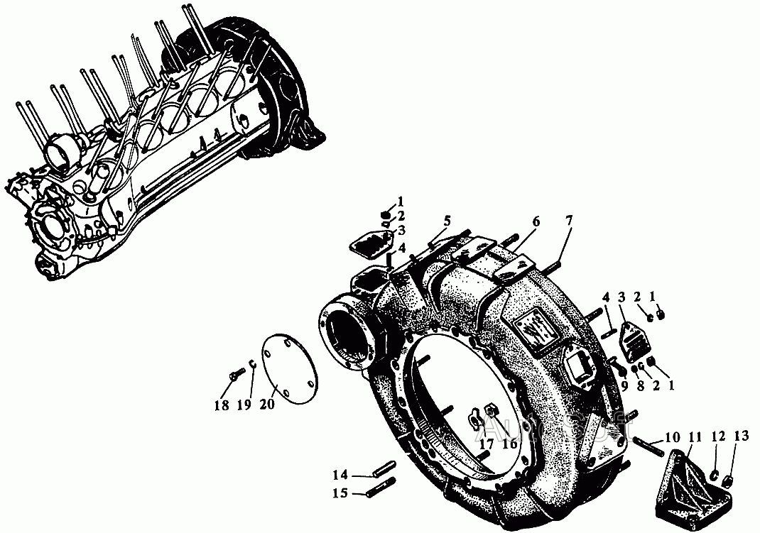 Блок цилиндров двигателя